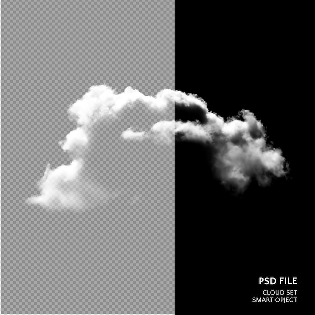 Witte wolk, realistische rookpictogrammen zonder achtergrond 6