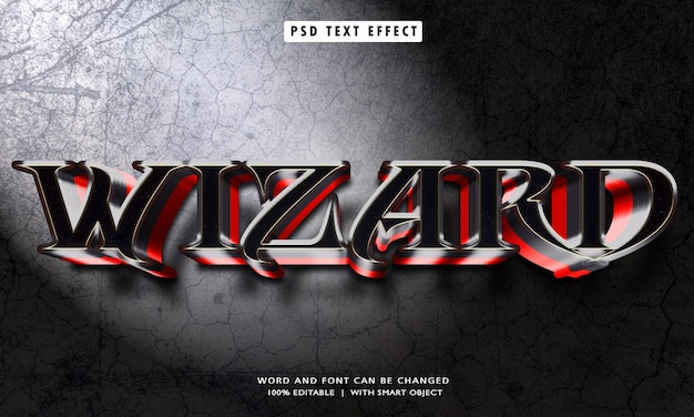 Wizard 3D Editable text effect