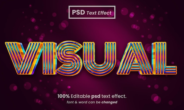 PSD wizualny, edytowalny efekt tekstowy 3d