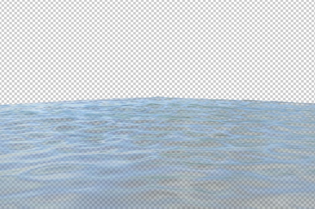 Woda faluje na białym tle renderowania 3d