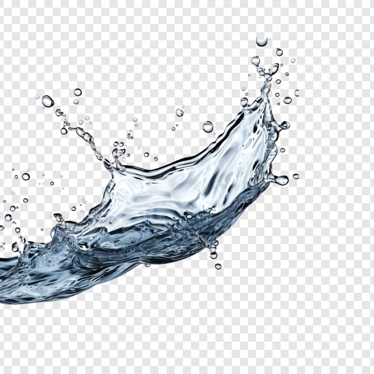 PSD woda splash ciekły dynamiczny przepływ krystal czysty czysty odświeżające bąbelki przejrzystość desi