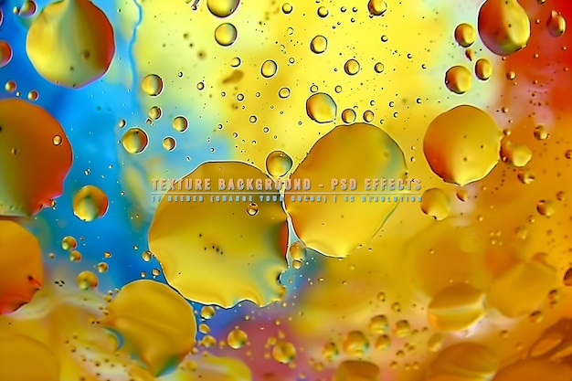 PSD woda w oleju w abstrakcji na przezroczystym tle