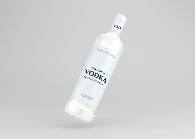 Wodka alcohol fles label mockup