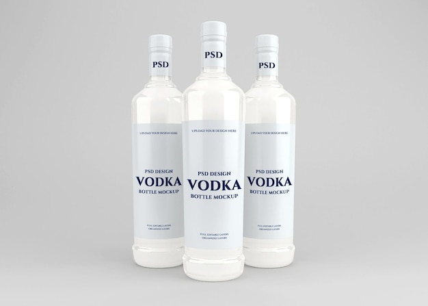 Wodka alcohol fles label mockup