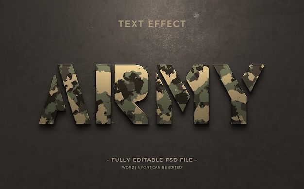PSD wojskowy efekt tekstowy