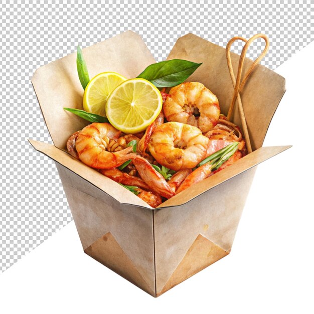 PSD wok box on transparent background