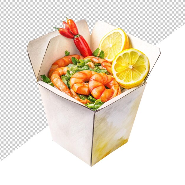 PSD wok box on transparent background