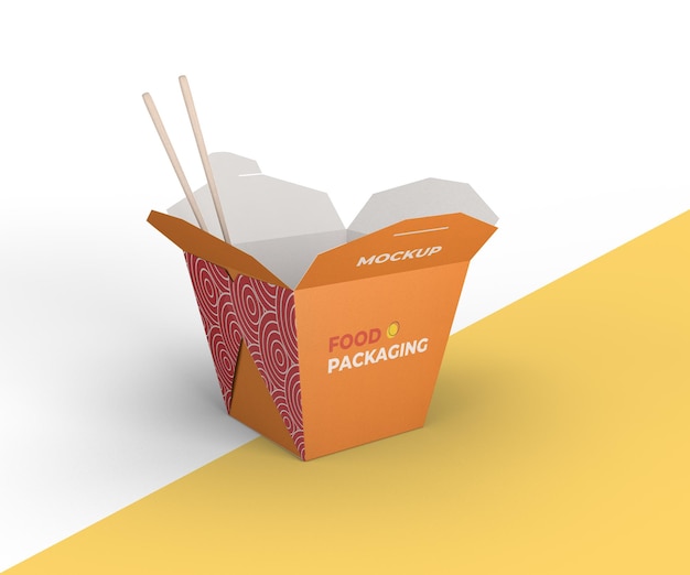 Wokbox mockup voor aziatische voedselverpakking