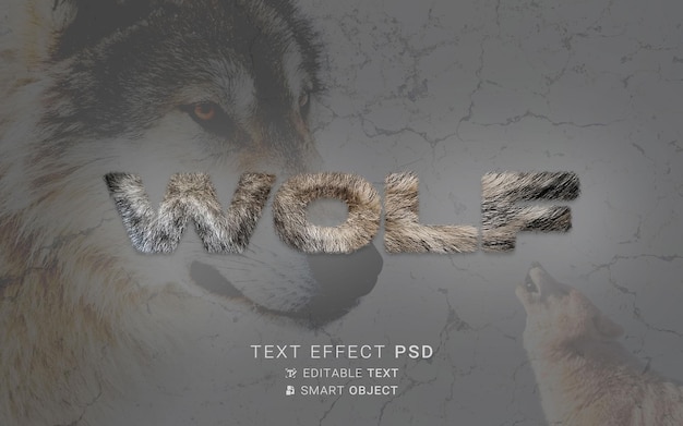 Wolf animal fur text effect