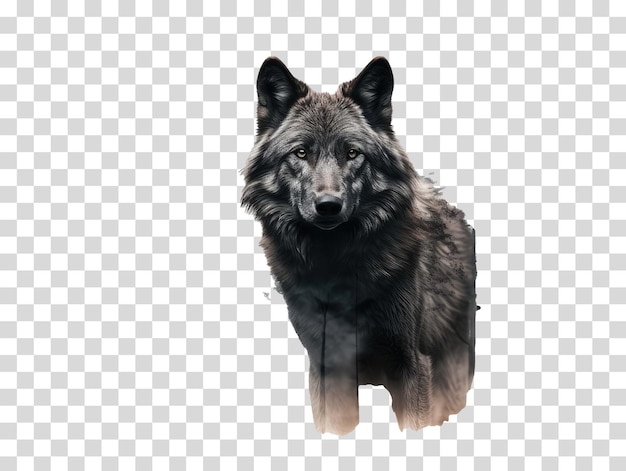 PSD wolf clipart op transparante achtergrond vector illustratie