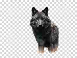 PSD wolf clipart on transparent background vector illustration