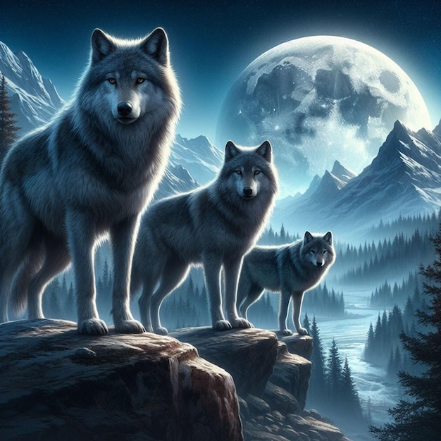 PSD wolf fantasy image