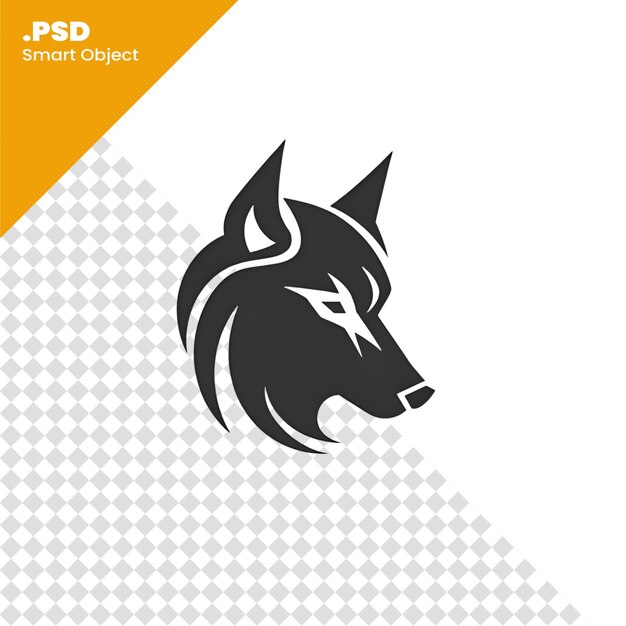 PSD wolf head icon logo design vector template creative symbol of wild animal psd template