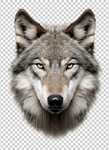 PSD wolf head isolated on transparent background