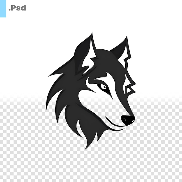 Wolf head vector illustration wolf head icon isolated on white background psd template