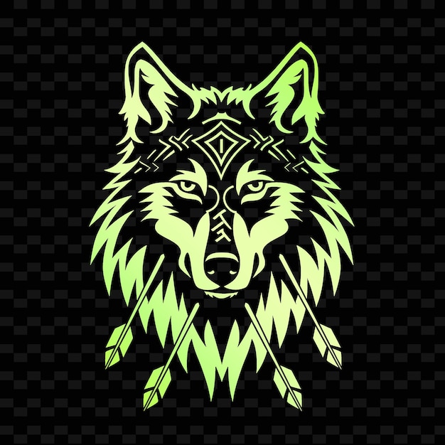 PSD a wolf head with a geometric pattern on it