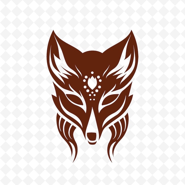 PSD a wolf head with a pattern of eyes on a white background