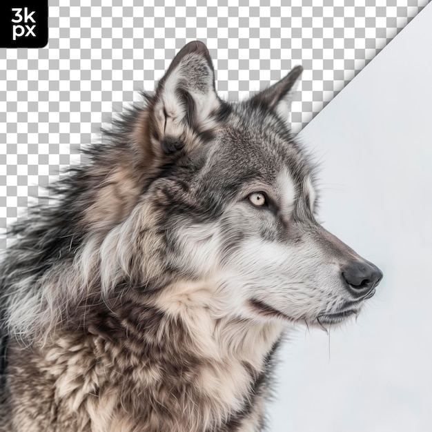 PSD a wolf is shown in front of a transparent background