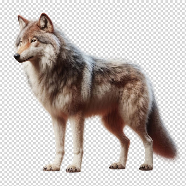 PSD a wolf is shown on a white background