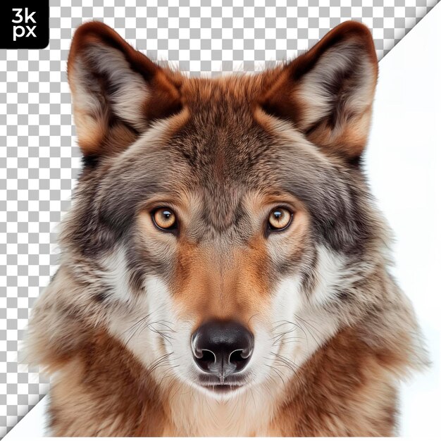 PSD a wolf is shown with a photo of a wolf on its face