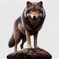 PSD a wolf on a rock with a background of a wolf on it