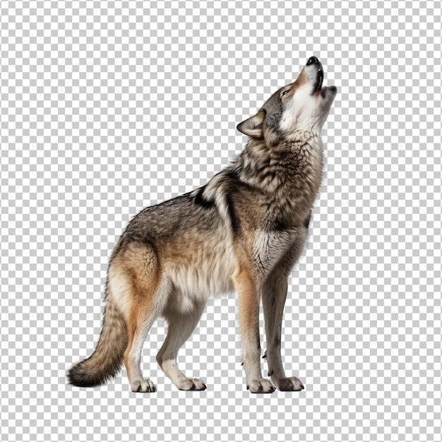 PSD wolf sitting set isolated on transparent background