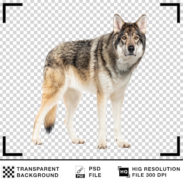 Wolf staand met een doorzichtige achtergrond