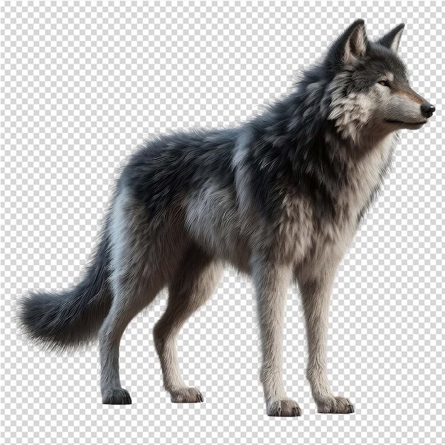 PSD a wolf that is gray and black