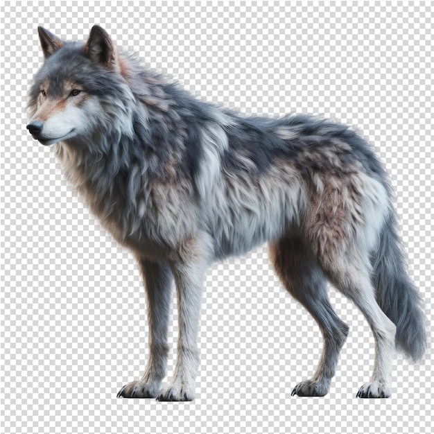 PSD a wolf that is gray and brown