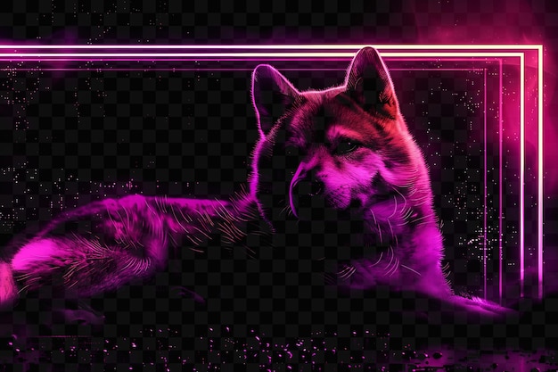 PSD a wolf that is laying down with a purple background