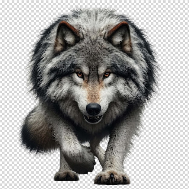 A wolf that is on a white background