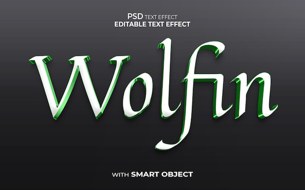 PSD wolfin text effect