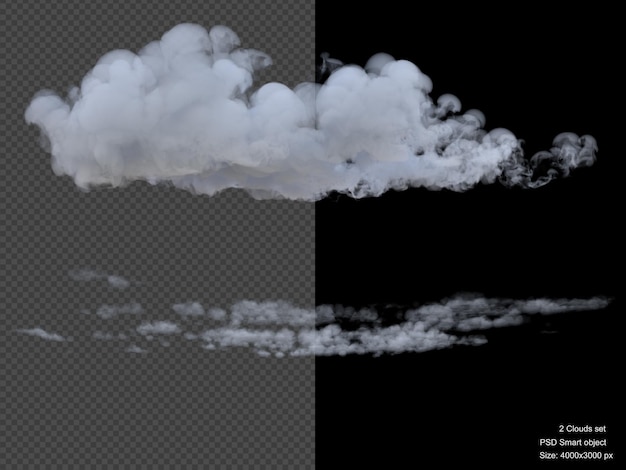 PSD wolken geïsoleerd 3d render