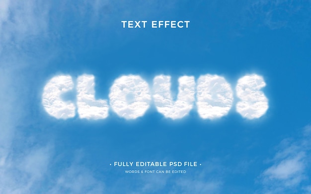 PSD wolken teksteffect