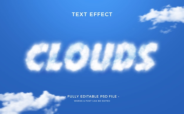 PSD wolken teksteffect