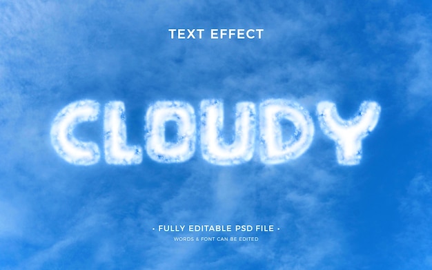 PSD wolken teksteffect