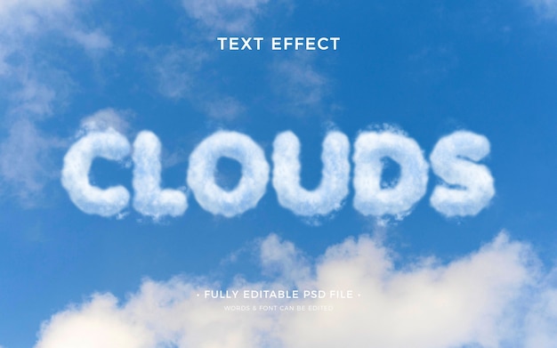 PSD wolken teksteffect