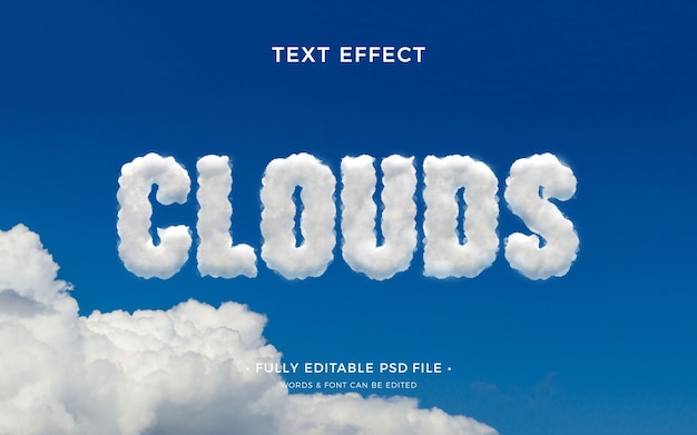 PSD wolken teksteffect