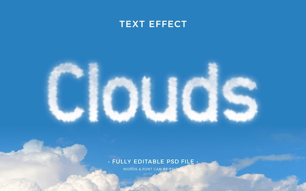 PSD wolken teksteffect