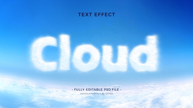 PSD wolken teksteffect