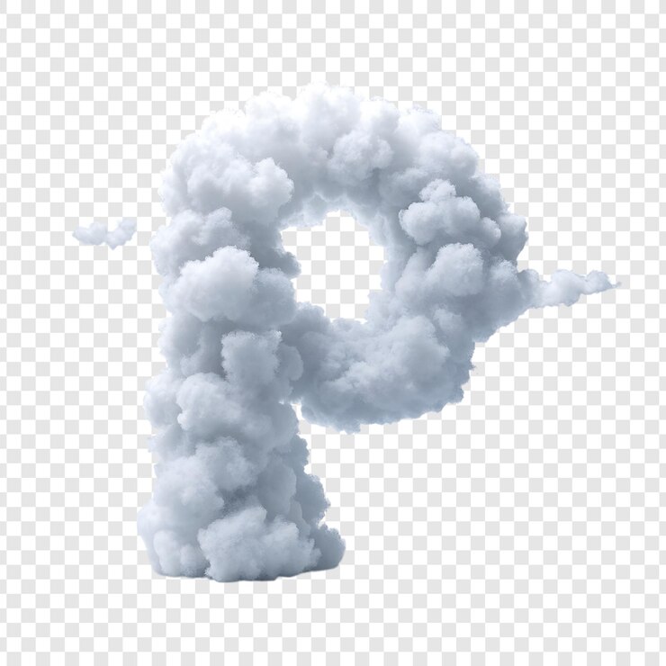 PSD wolkige letter p