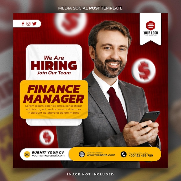 Wolne miejsce pracy Media Social Post Template