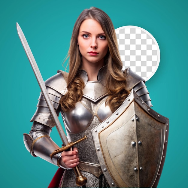 PSD a woman in armor holding a sword