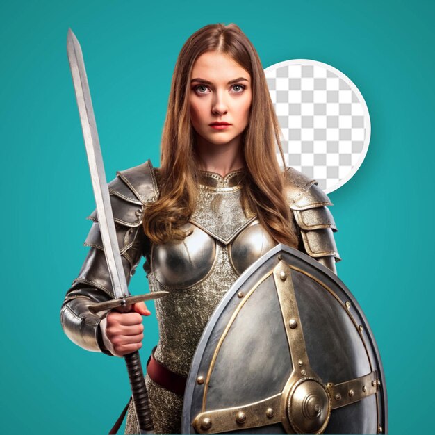 PSD a woman in armor holding a sword