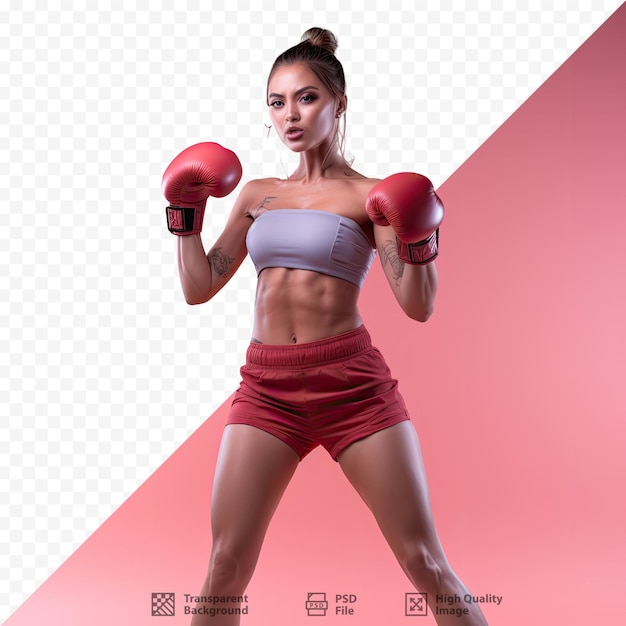 PSD a woman in a boxing ring with the words 