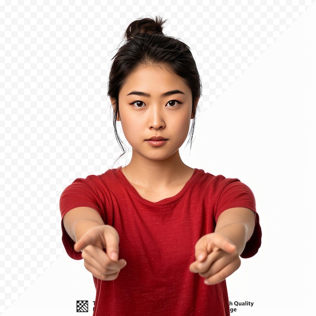 Woman break gesture