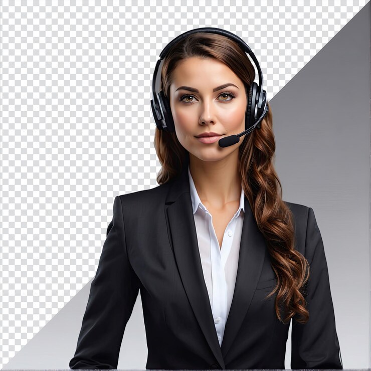 PSD woman in a business isolated on transparent background