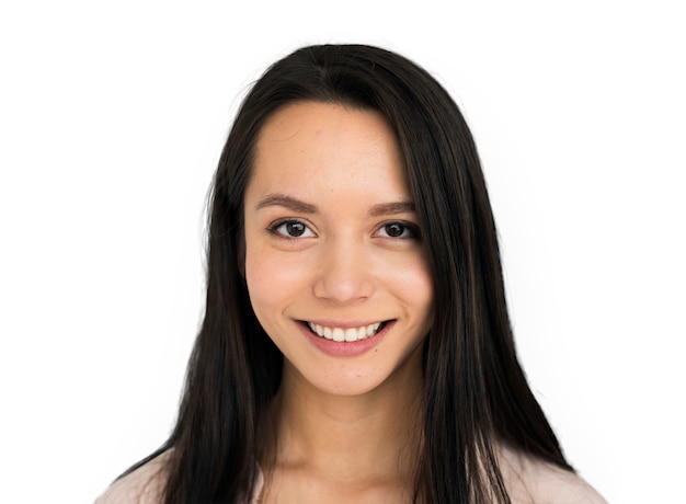 Woman Cheerful Studio Portrait Concept