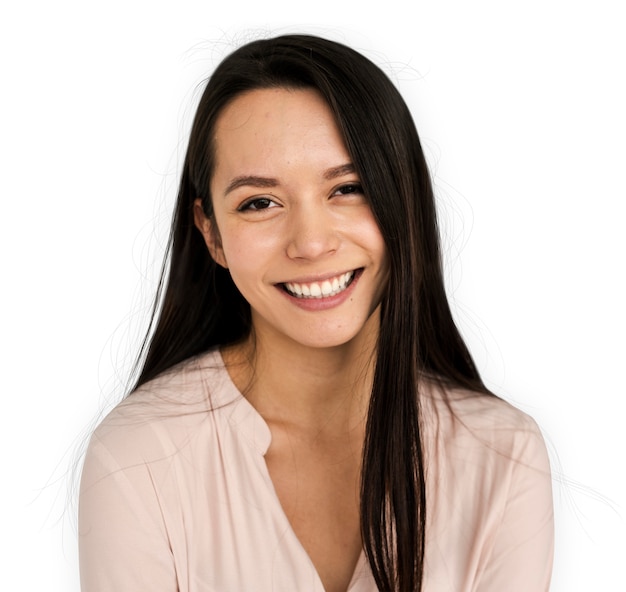 Woman Cheerful Studio Portrait Concept