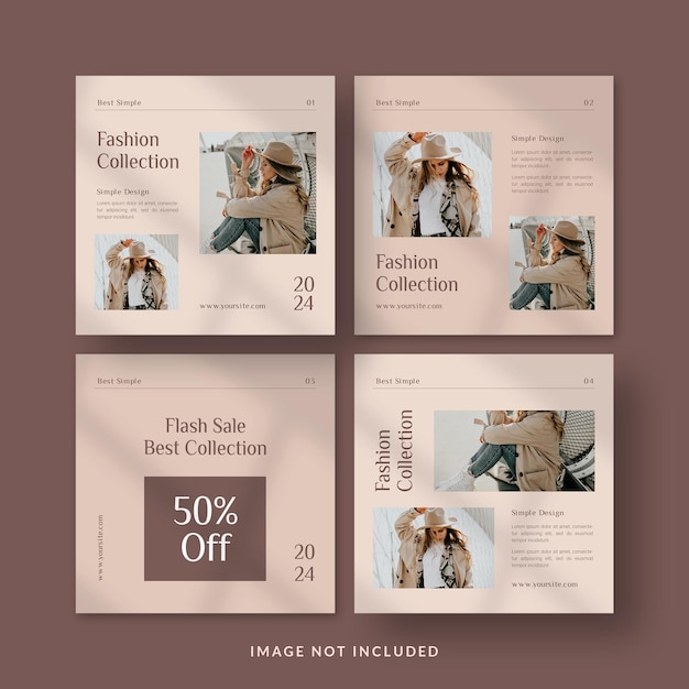 Woman clothing fashion instagram post template